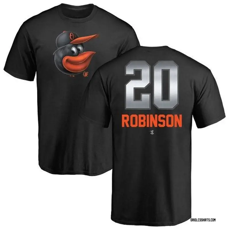 Frank Robinson Baltimore Orioles Men's Black Midnight Mascot T-Shirt 